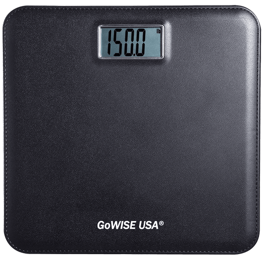 GoWISE USA GW22035 Electronic Personal Digital Scale w- Step-On Techonology & Wide Platform & LCD Display 400LB Capacity Black